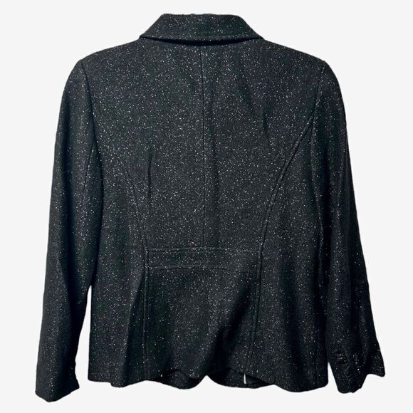 NWT Talbots Wool Blend Black Sparkly Button Up Blazer Coat Jacket 10 Petite - Picture 5 of 8